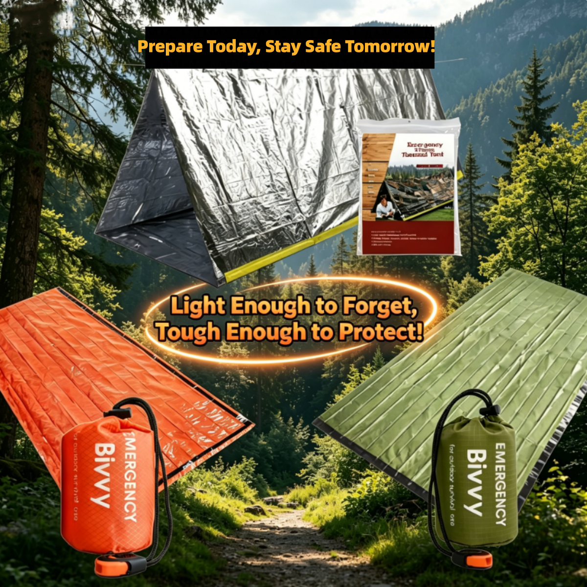 Emergency Mylar Tent - Compact Emergency Thermal Tent & Bivvy