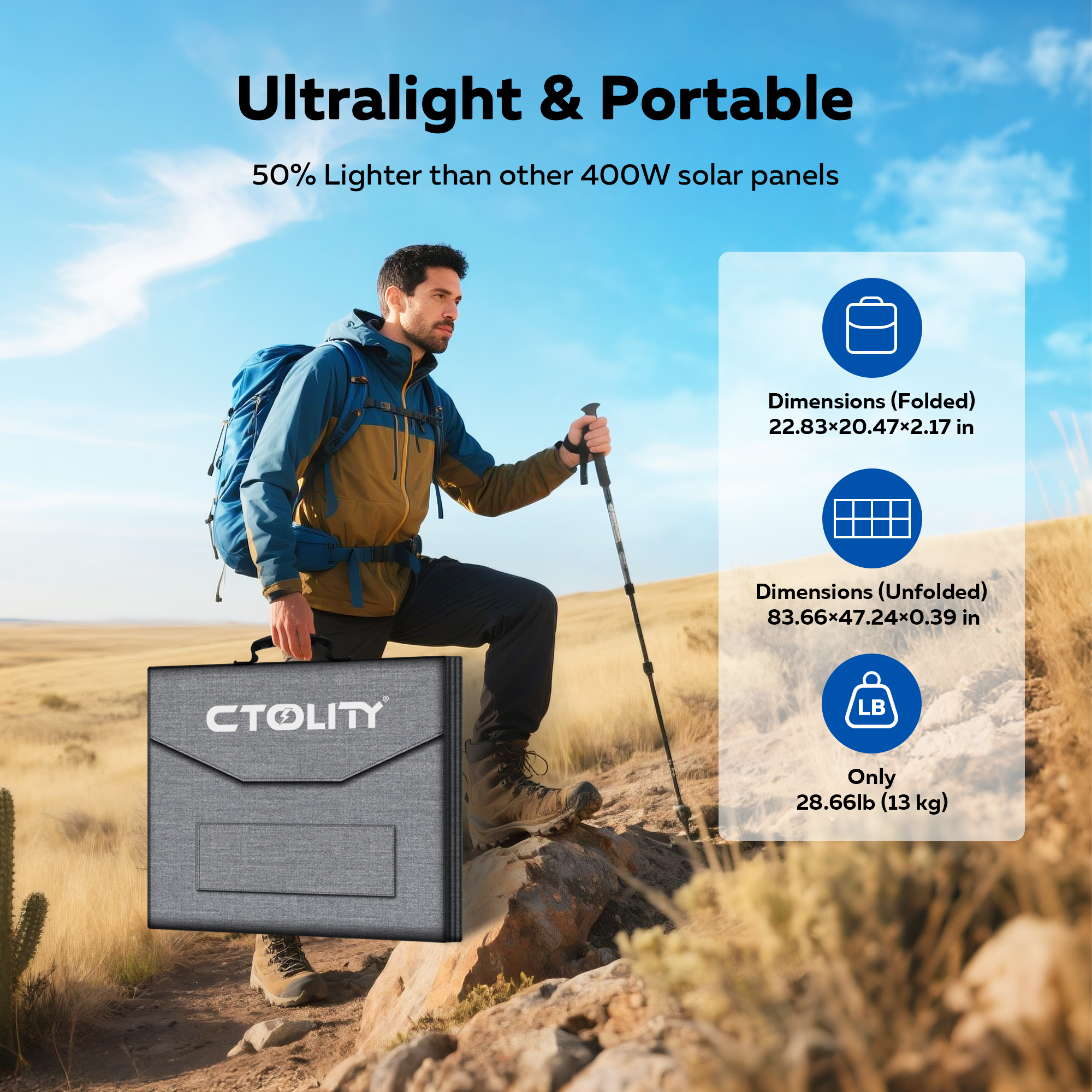 CTOLITY SP400 Portable Solar P - Solar Emergency Charger incelemesi ve fiyatı