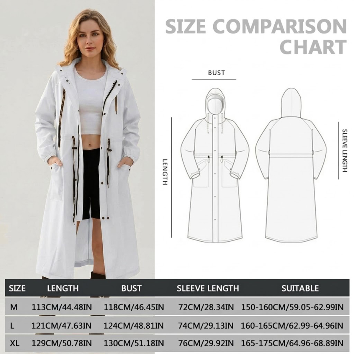 Women Long Waterproof Rain Jac - Emergency Poncho Rain incelemesi ve fiyatı