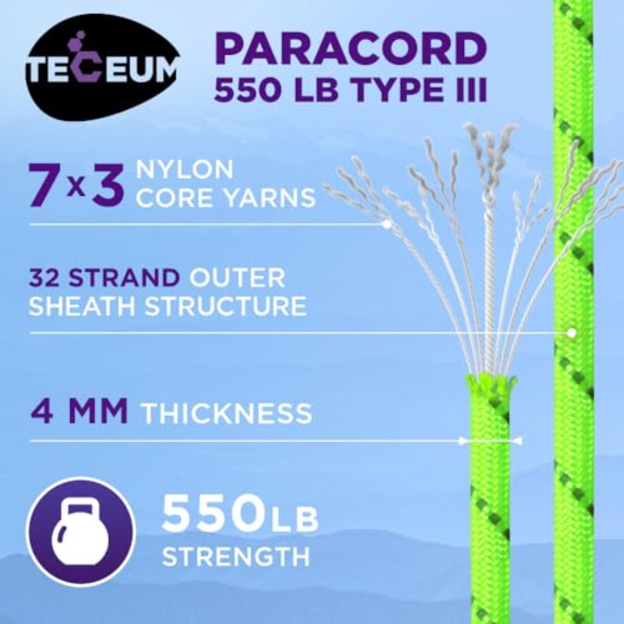 Reflective Paracord Rope 1000  - Para Cord 1000Ft incelemesi ve fiyatı