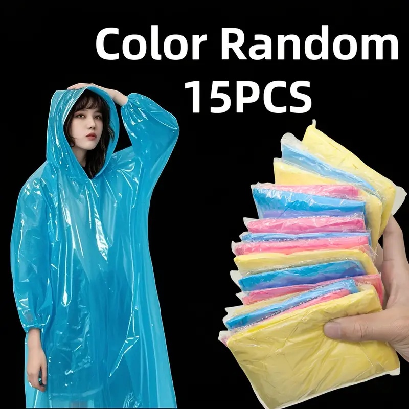 15/30Pcs Random Color Disposab - Emergency Poncho Rain incelemesi ve fiyatı