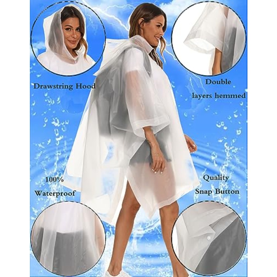 2 Pack Rain Ponchos for Adults - Emergency Poncho Rain incelemesi ve fiyatı