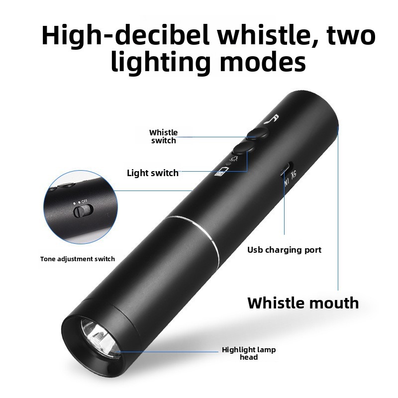 New LED Flashlight Electronic  - Emergency Whistle Loud incelemesi ve fiyatı