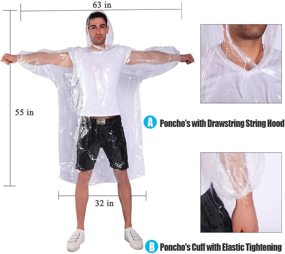 Rain Ponchos for Adults with D - Emergency Poncho Rain incelemesi ve fiyatı