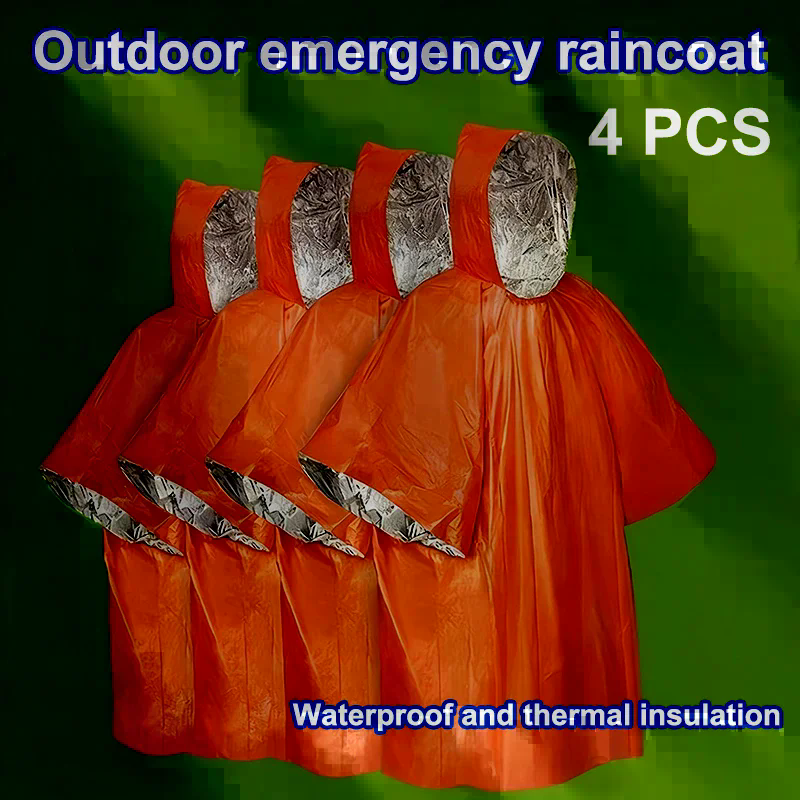 4PCS Emergency Survival Rain H - Survival Blanket Reflective incelemesi ve fiyatı