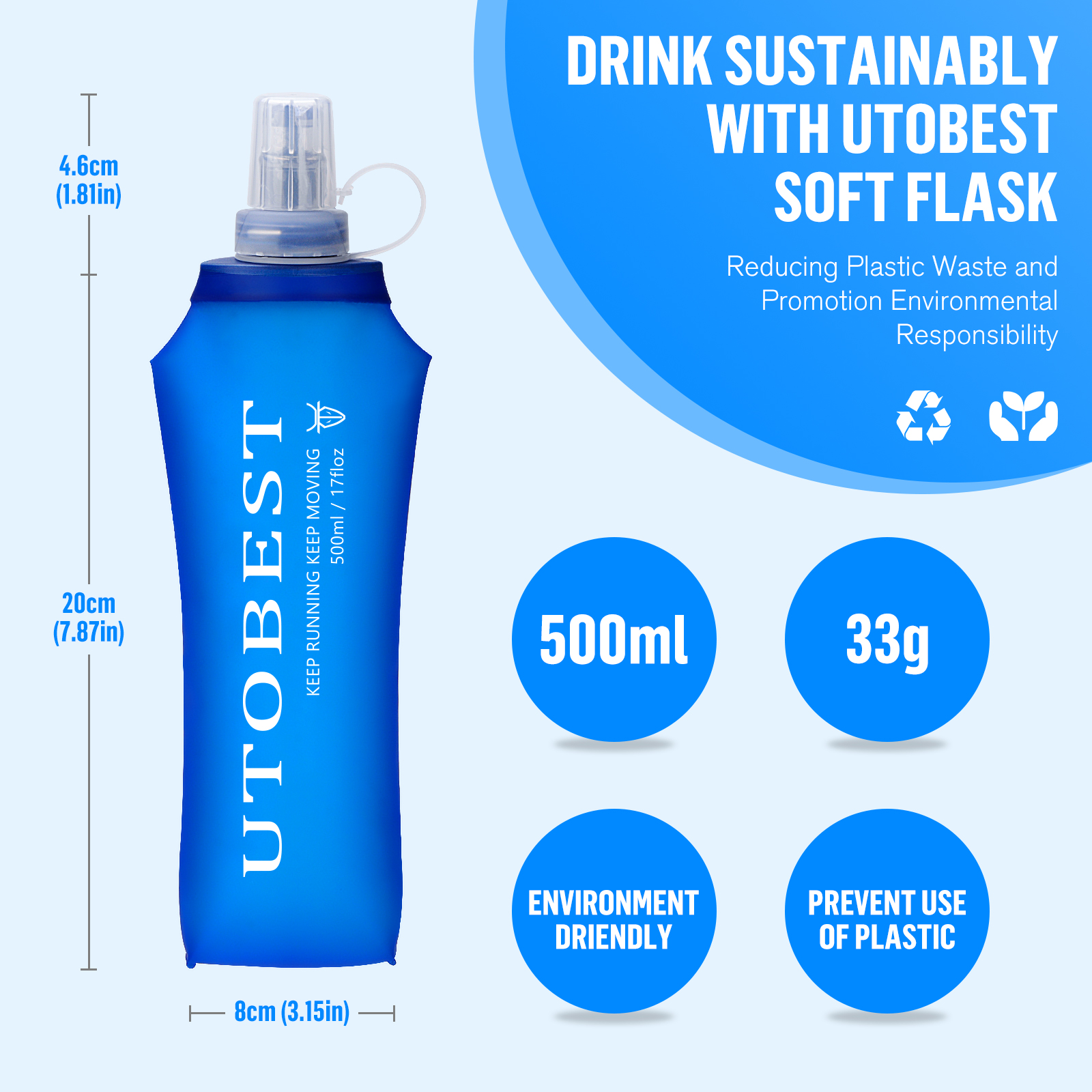 UTOBEST 250ml 350ml 500ml Soft - Water Bag Collapsible incelemesi ve fiyatı
