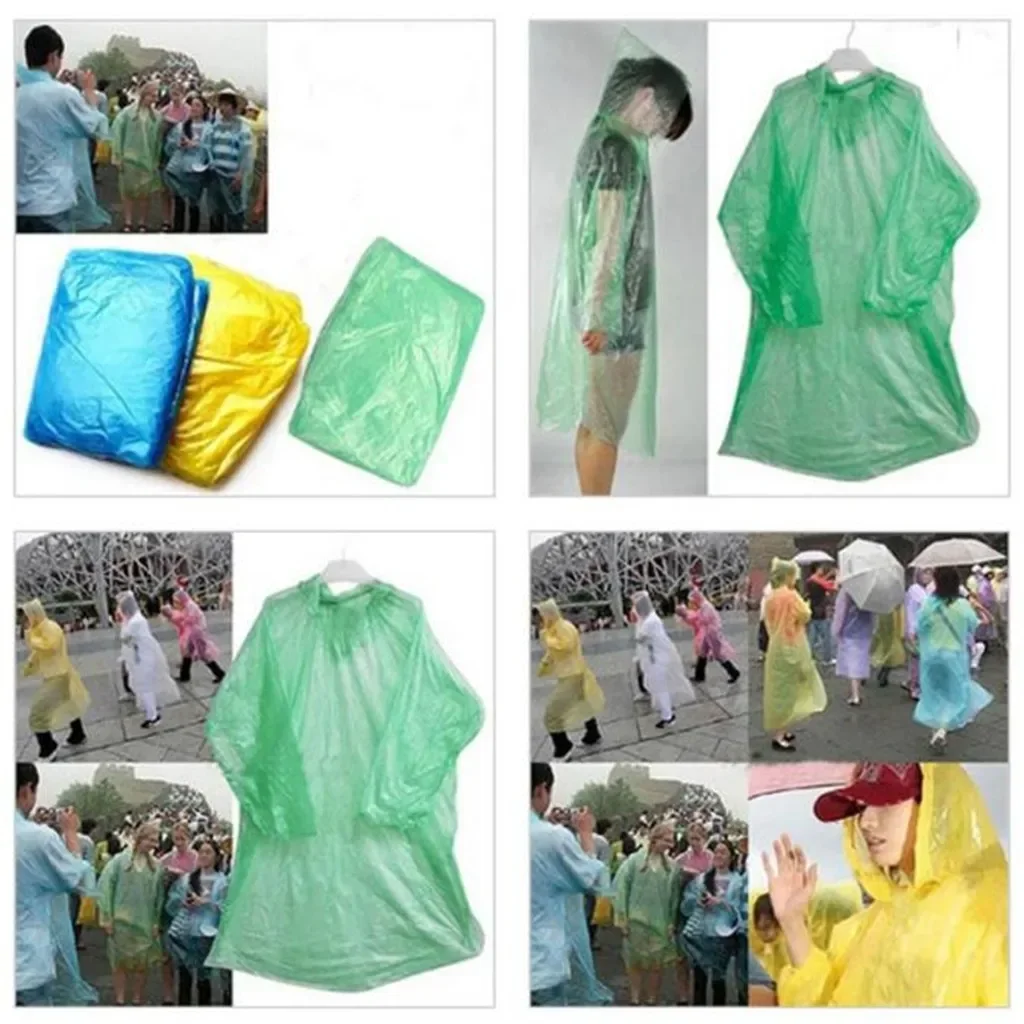 5/10PC Disposable Raincoat Adu - Emergency Poncho Rain incelemesi ve fiyatı