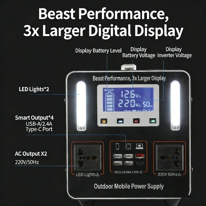 500W AC 220V Portable Power St - Solar Emergency Charger incelemesi ve fiyatı