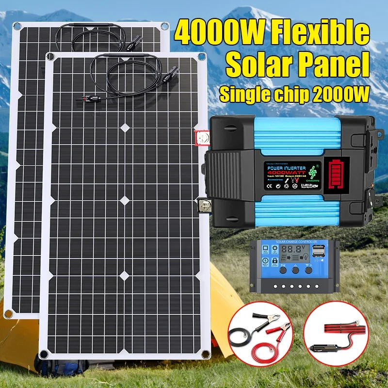 4000W Solar Panel Kit 12V To 1 - Solar Emergency Charger incelemesi ve fiyatı