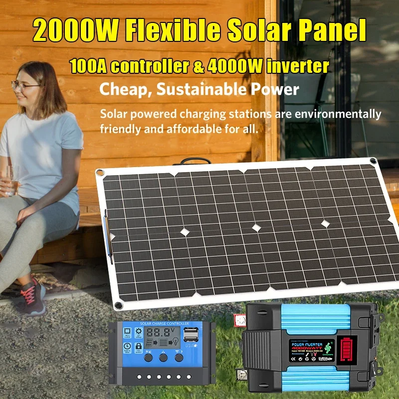 4000W Solar Panel Kit 12V To 1 - Solar Emergency Charger incelemesi ve fiyatı